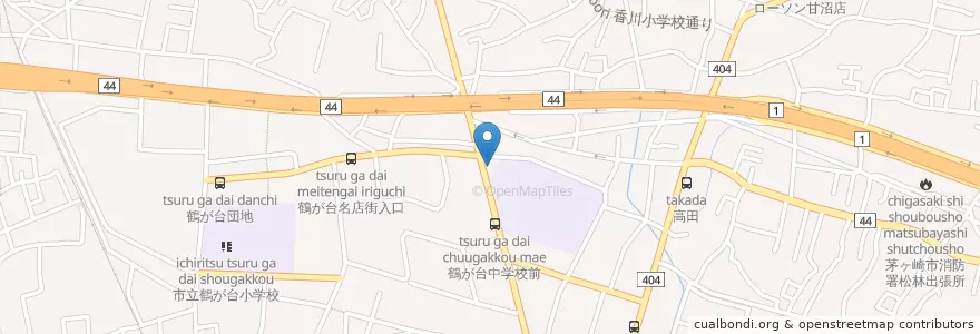 Mapa de ubicacion de 茅ヶ崎警察署鶴が台交番 en Japon, Préfecture De Kanagawa, Chigasaki.
