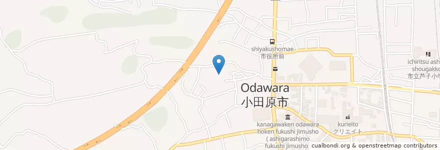 Mapa de ubicacion de 荻窪保育園 en Japonya, 神奈川県, 小田原市.