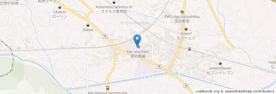 Mapa de ubicacion de 菅幼稚園 en اليابان, كاناغاوا, 川崎市, 多摩区.