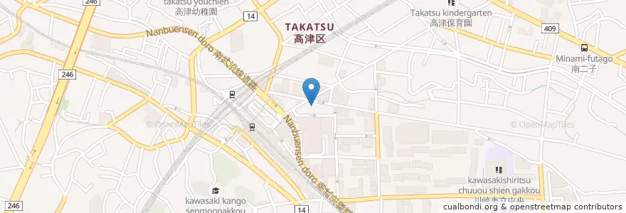 Mapa de ubicacion de 藤下歯科病院 en 일본, 가나가와현, 川崎市, 高津区.