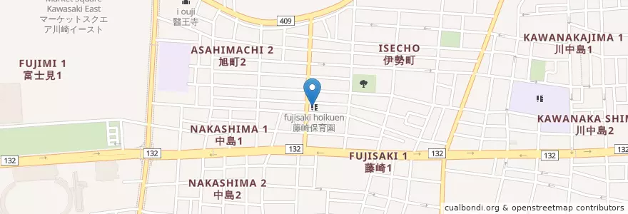 Mapa de ubicacion de 藤崎保育園 en Japan, 神奈川県, 川崎市, 川崎区.