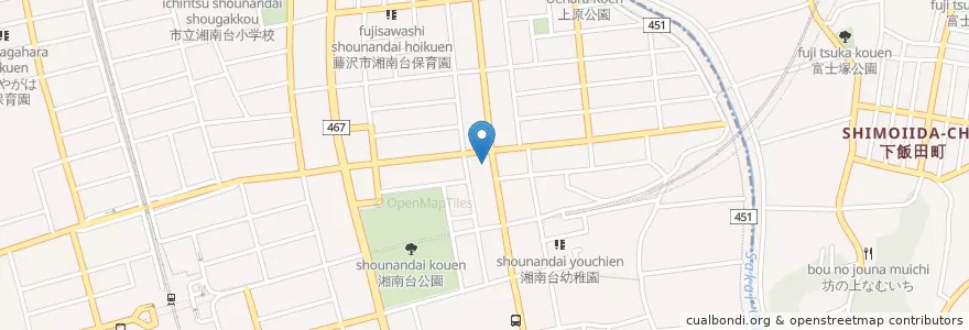 Mapa de ubicacion de 藤沢今田郵便局 en 일본, 가나가와현, 藤沢市.