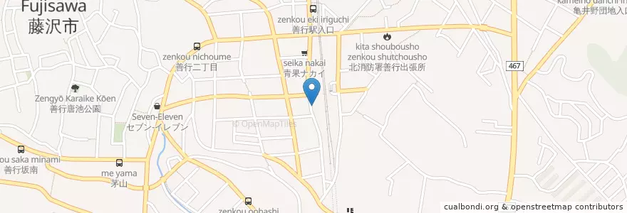 Mapa de ubicacion de 藤沢北警察署善行交番 en 日本, 神奈川縣, 藤沢市.