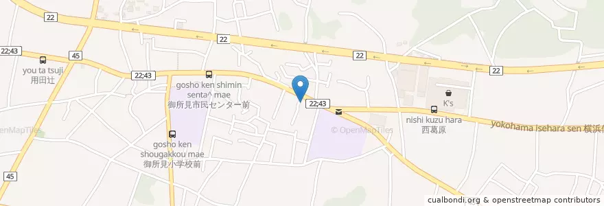 Mapa de ubicacion de 藤沢北警察署御所見交番 en Japon, Préfecture De Kanagawa, 藤沢市.