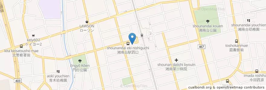 Mapa de ubicacion de 湘南台駅西口交番 en Japon, Préfecture De Kanagawa, 藤沢市.