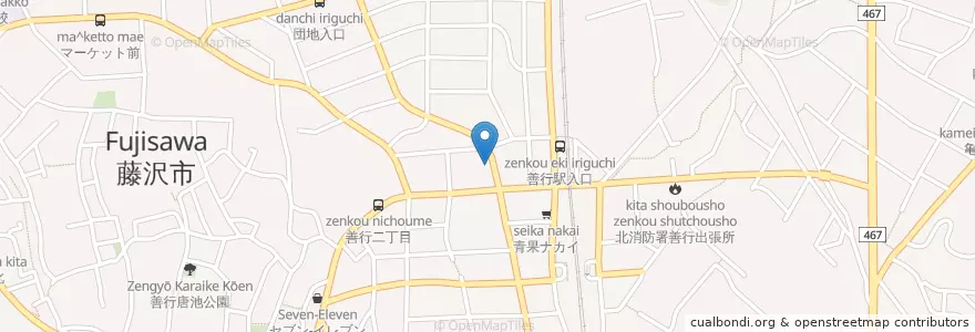Mapa de ubicacion de 藤沢善行郵便局 en Jepun, 神奈川県, 藤沢市.