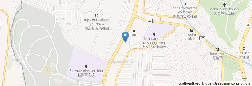 Mapa de ubicacion de 藤沢大庭郵便局 en 日本, 神奈川県, 藤沢市.