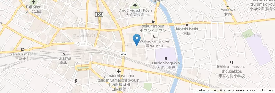 Mapa de ubicacion de 藤沢市役所 en 日本, 神奈川県, 藤沢市.