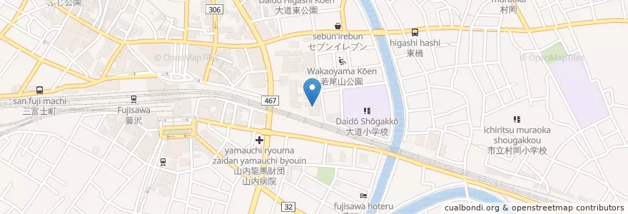 Mapa de ubicacion de 藤沢市消防局 en Japan, 神奈川県, 藤沢市.