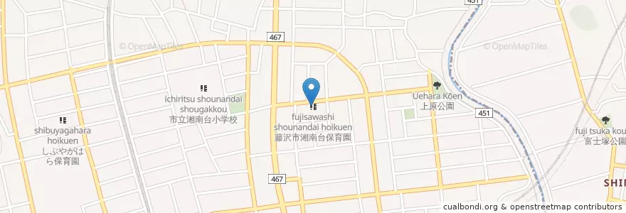 Mapa de ubicacion de 藤沢市湘南台保育園 en 일본, 가나가와현, 藤沢市.