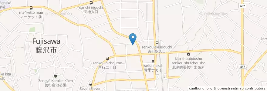 Mapa de ubicacion de 藤沢市立善行保育園 en 일본, 가나가와현, 藤沢市.