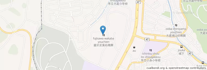 Mapa de ubicacion de 藤沢若葉幼稚園 en 日本, 神奈川縣, 藤沢市.