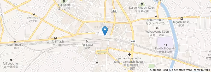 Mapa de ubicacion de 藤沢警察署藤沢駅北口交番 en Japan, Präfektur Kanagawa, 藤沢市.