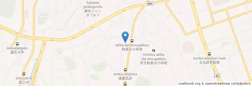 Mapa de ubicacion de 藤沢遠藤郵便局 en Japan, Kanagawa Prefecture, Fujisawa.