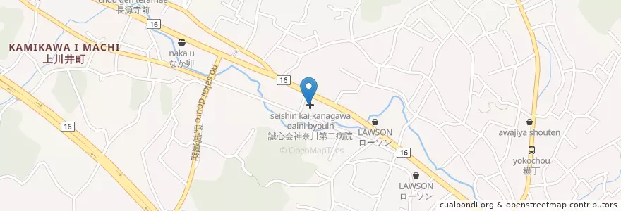 Mapa de ubicacion de 誠心会神奈川第二病院 en Japão, 神奈川県, 横浜市, 旭区.