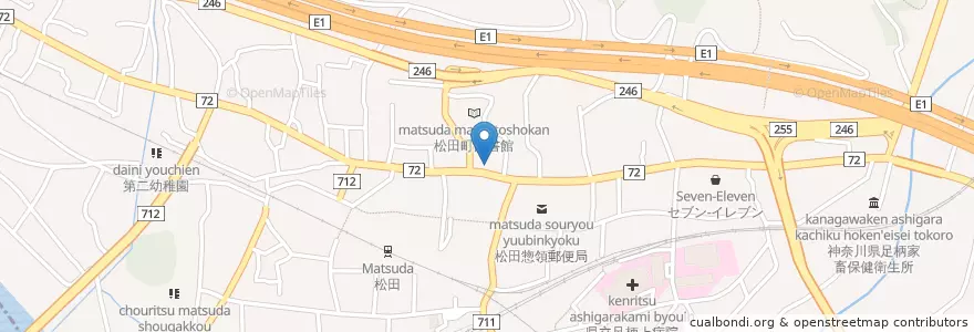Mapa de ubicacion de 足柄消防組合東消防署 en Japonya, 神奈川県, 足柄上郡, 松田町.