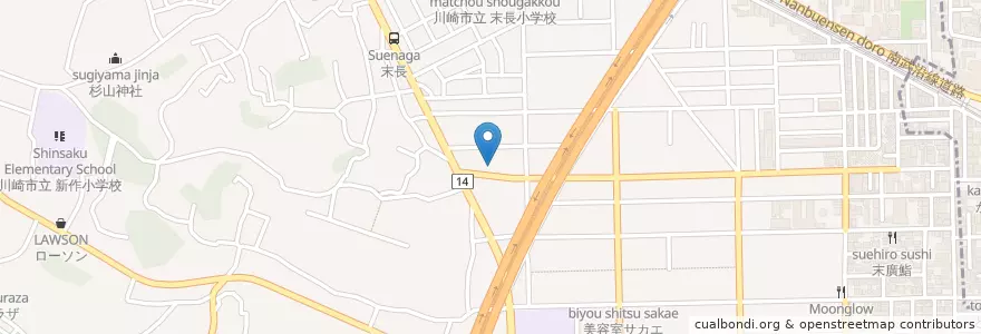 Mapa de ubicacion de 輔仁会片倉病院 en 일본, 가나가와현, 川崎市, 高津区.