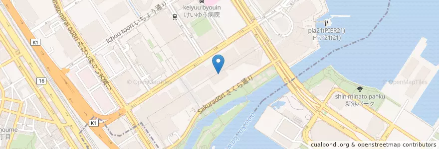 Mapa de ubicacion de 都市再生機構神奈川地域支社 en Japão, 神奈川県, 横浜市, 西区.