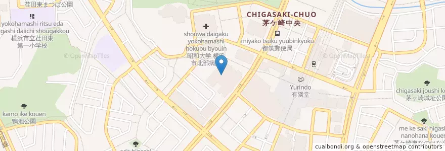 Mapa de ubicacion de 横浜市都筑区役所 en ژاپن, 神奈川県, 横浜市, 都筑区.