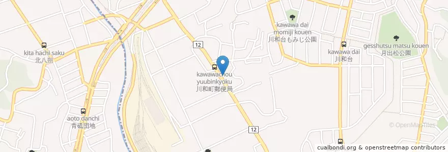 Mapa de ubicacion de 都筑警察署川和交番 en 일본, 가나가와현, 요코하마시, 都筑区.