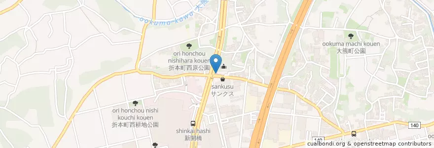 Mapa de ubicacion de 都筑警察署折本交番 en Jepun, 神奈川県, 横浜市, 都筑区.