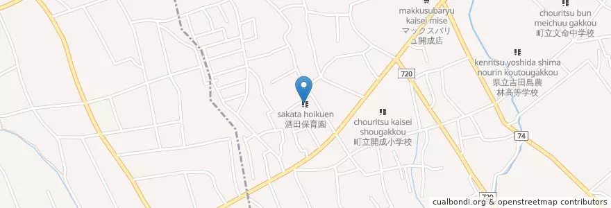 Mapa de ubicacion de 酒田保育園 en 日本, 神奈川県, 足柄上郡, 開成町.