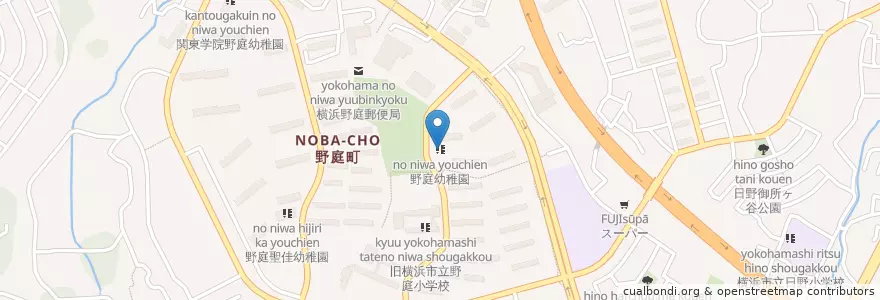 Mapa de ubicacion de 野庭幼稚園 en 일본, 가나가와현, 요코하마시, 港南区.