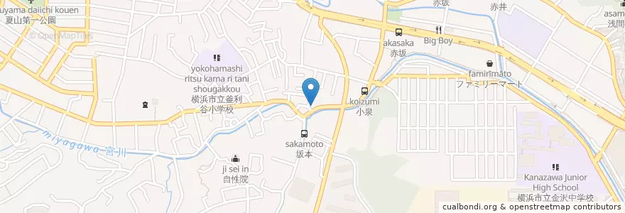 Mapa de ubicacion de 金沢警察署釜利谷交番 en Japan, 神奈川県, Yokohama, 金沢区.