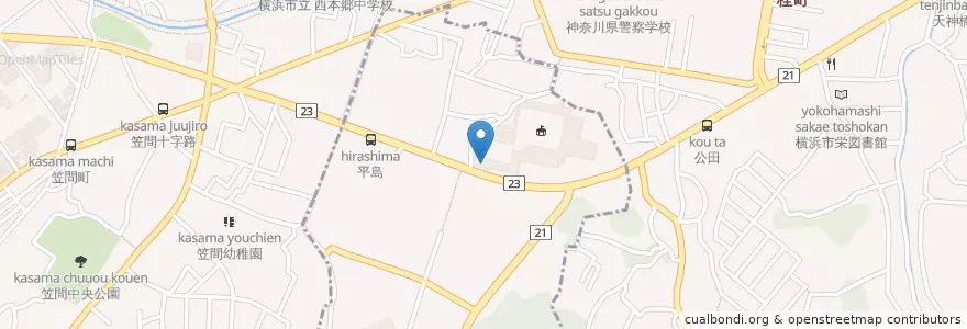 Mapa de ubicacion de 鎌倉女子大学幼稚部幼稚園 en Japonya, 神奈川県, 鎌倉市.