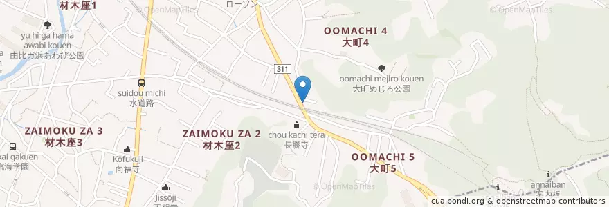 Mapa de ubicacion de 鎌倉警察署名越交番 en Jepun, 神奈川県, 鎌倉市.