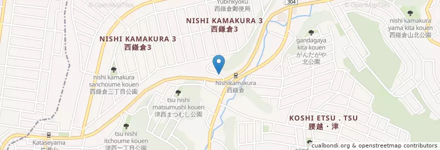 Mapa de ubicacion de 鎌倉警察署西鎌倉駐在所 en 日本, 神奈川県, 鎌倉市.