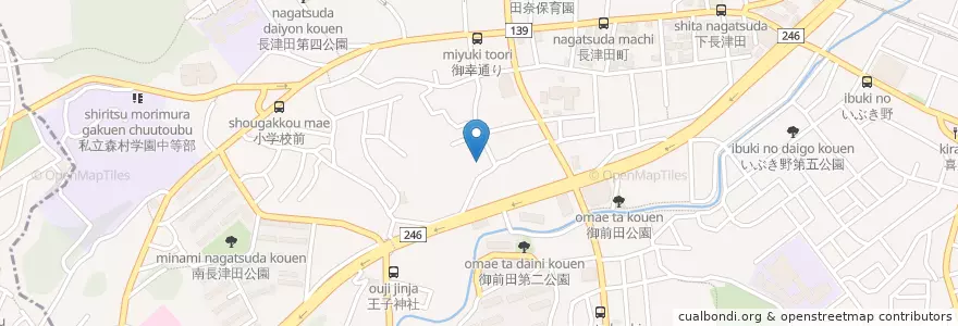 Mapa de ubicacion de 長津田幼稚園 en 日本, 神奈川県, 横浜市, 緑区.