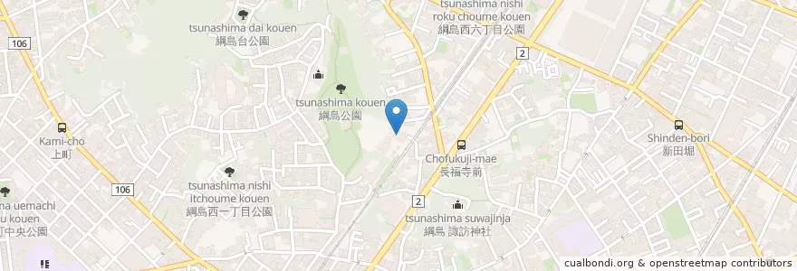 Mapa de ubicacion de 長福寺第二幼稚園 en Japonya, 神奈川県, 横浜市, 港北区.