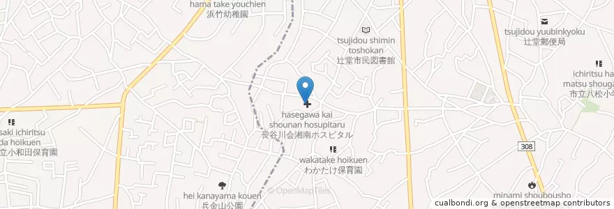 Mapa de ubicacion de 長谷川会湘南ホスピタル en Japan, Präfektur Kanagawa, 藤沢市.