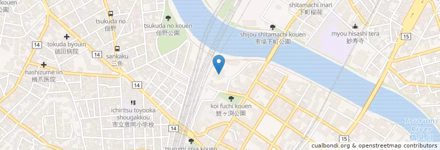 Mapa de ubicacion de 関東地方整備局京浜河川事務所 en Giappone, Prefettura Di Kanagawa, 横浜市, 鶴見区.