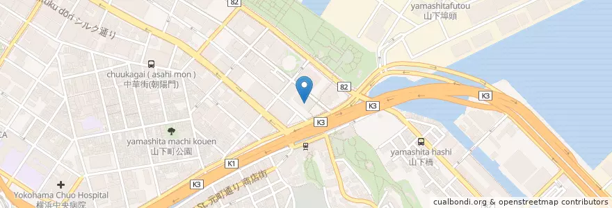 Mapa de ubicacion de 関東地方整備局横浜営繕事務所 en Japan, 神奈川県, Yokohama, 中区.