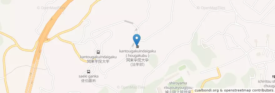 Mapa de ubicacion de 関東学院大学（法学部） en Jepun, 神奈川県, 小田原市.
