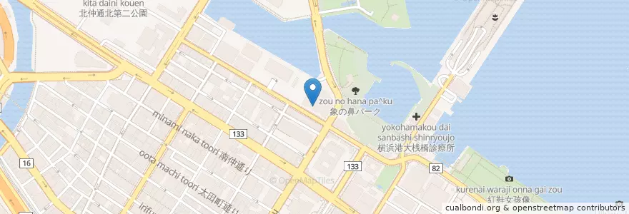 Mapa de ubicacion de 関東経済産業局横浜通商事務所 en 日本, 神奈川県, 横浜市, 中区.