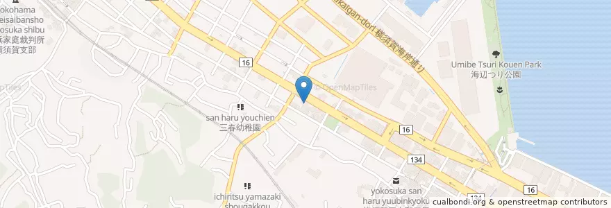 Mapa de ubicacion de 青い鳥幼稚園 en ژاپن, 神奈川県, 横須賀市.