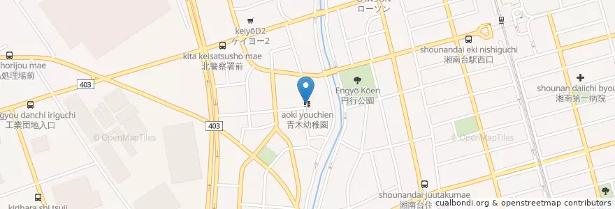 Mapa de ubicacion de 青木幼稚園 en Japan, Präfektur Kanagawa, 藤沢市.