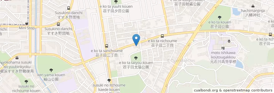 Mapa de ubicacion de 青葉保育園 en Japan, Kanagawa Prefecture, Yokohama, Aoba Ward.