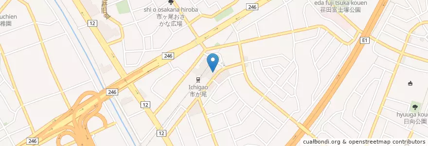 Mapa de ubicacion de 青葉警察署市が尾駅前交番 en Jepun, 神奈川県, 横浜市, 青葉区.