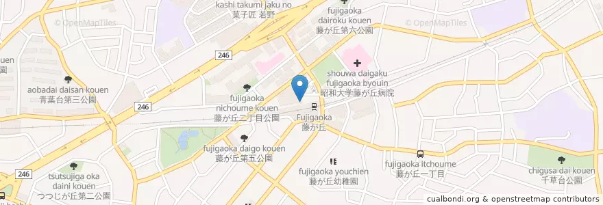 Mapa de ubicacion de 青葉警察署藤が丘駅前交番 en Japon, Préfecture De Kanagawa, 横浜市, 青葉区.