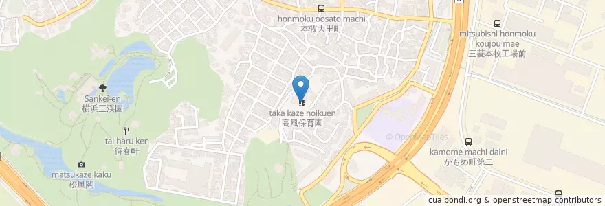 Mapa de ubicacion de 高風保育園 en Japan, Präfektur Kanagawa, Yokohama, 中区.