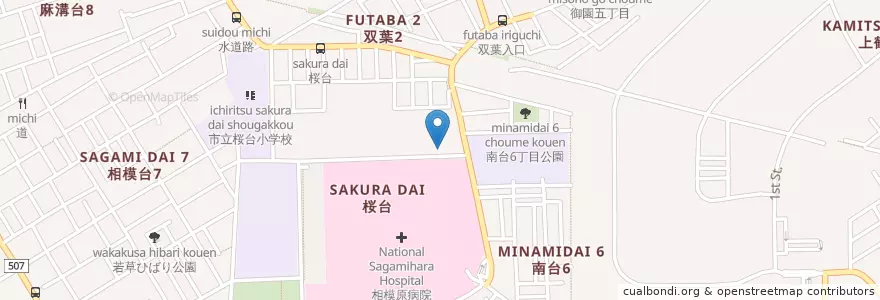 Mapa de ubicacion de 高齢・障害者雇用支援機構神奈川障害者職業センター en 일본, 가나가와현, 相模原市, 南区.