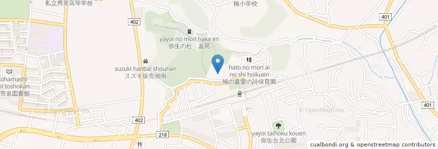 Mapa de ubicacion de 鳩の森愛の詩あすなろ保育園 en ژاپن, 神奈川県, 横浜市, 泉区.