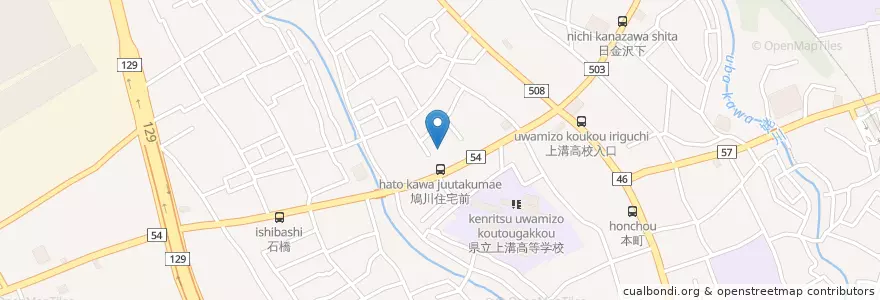Mapa de ubicacion de 鳩川幼稚園 en Japón, Prefectura De Kanagawa, 相模原市, Barrio Chuo.