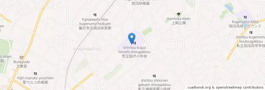 Mapa de ubicacion de 鵠洋児童館 en 日本, 神奈川県, 藤沢市.