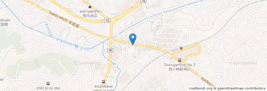 Mapa de ubicacion de 鶴ヶ峯駅前郵便局 en Japon, Préfecture De Kanagawa, 横浜市, 旭区.