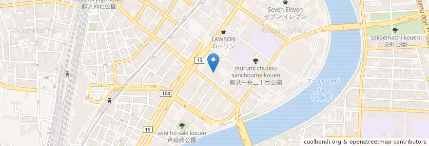 Mapa de ubicacion de 鶴見区役所 en Japan, Kanagawa Prefecture, Yokohama, Tsurumi Ward.